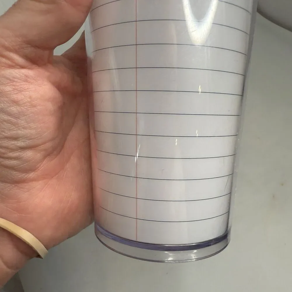 Starbucks Venti 24 fl oz Travel Tumbler Notebook Paper Design EUC